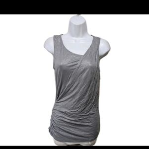 NWT The Limited Metallic Ruched Sleeveless Blouse Tank Top XS Futuristic City 47